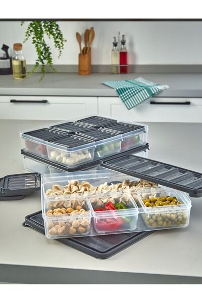 NEED BOX حاوية تخزين مفرغة من الهواء مكونة من 6 أقسام، مجموعة تخزين وجبات الإ...