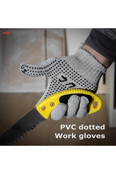 avuç 10 Çift Pvc Noktalı (DOTLU) Örme Iş Eldiveni.