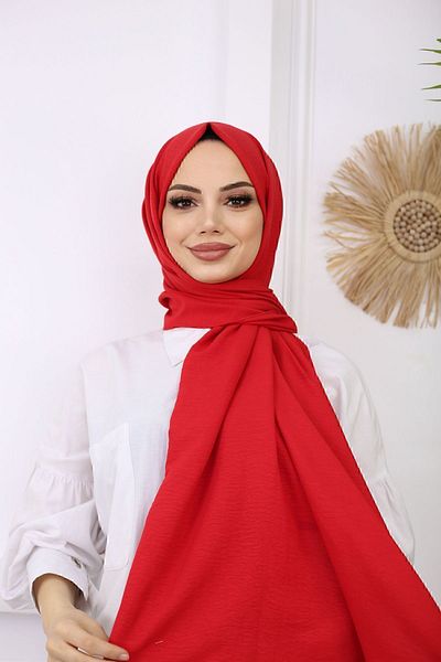 feronis Hijab Women's Cotton Jazz Shawl Model _ Red
