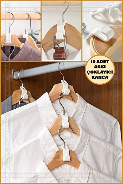 Genel Markalar Çok Amaçlı Askı Çoklayıcı Kanca 10 Adet Askı Çoğaltma Aparatı