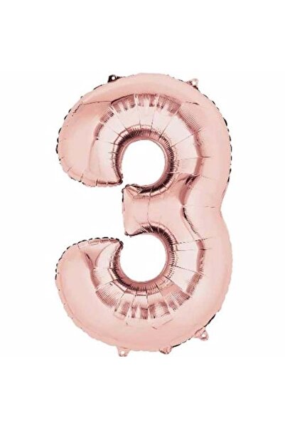 Partioutlet 3 أرقام بالون من رقائق الورد 76 سم