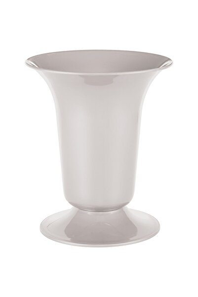 ToXA 6 Litre Beyaz Kesme Çiçek Vazosu Dekoratif Süs Uzun Tabaklı Plastik Saksı
