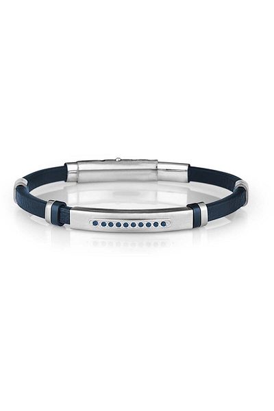 Daniel Klein Dkj.6.2160.2 Navy Blue Men's Real Leather Bracelet