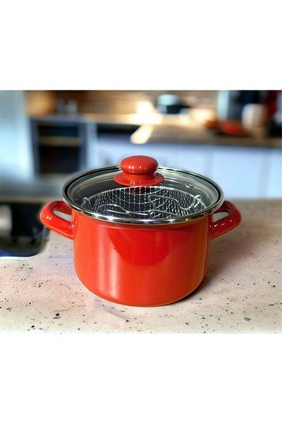 partridge store Enameled glass lid frying pot 16 cm