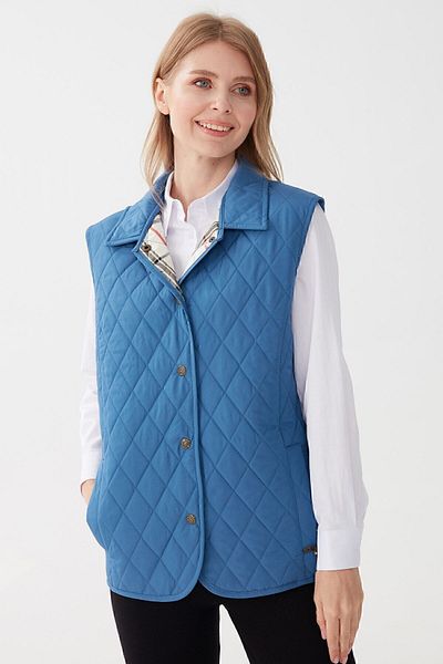 Desen Triko Women's Quilted Vest Light Blue