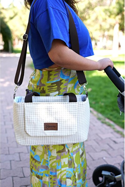 mordesign Waterproof Gingham Series Stroller Organizer Bag for Mother and Baby - Shoulder Smart Care Bag