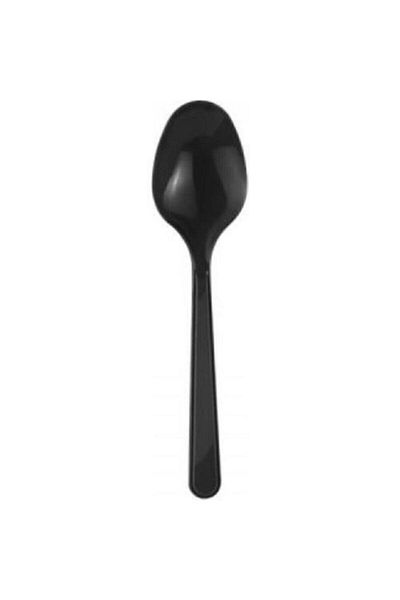 Roll-Up Black Plastic Spoon Lux 100 Pk 1 Pk