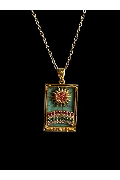 Novachic The Sun Altın Tarot Çelik Kolye