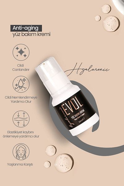EVOL Anti-Aging and Wrinkle Intensive Moisturizing Face Cream Hyaluronic Acid 50 ml