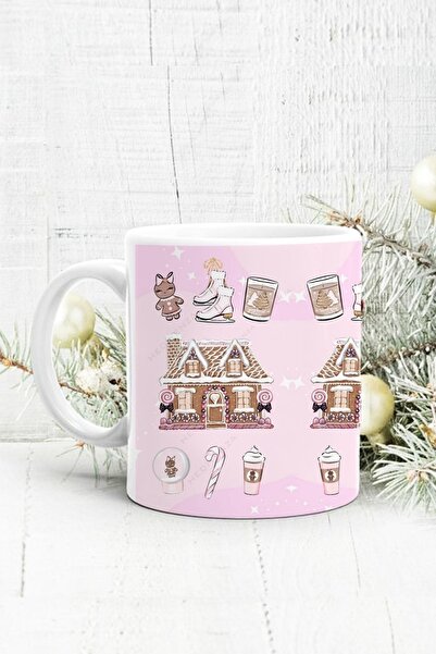 Hediyenza Christmas Gingerbread House Yeni Yıl Yılbaşı Baskılı Kupa Bardak / Mug