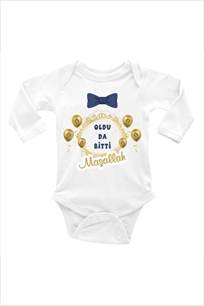 Hediyenza Was Even Done Mashallah Circumcision Printed Long Sleeve Baby Body ...