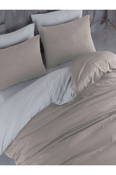 NANOSOFT Duvet Cover Set King Size Beige-grey