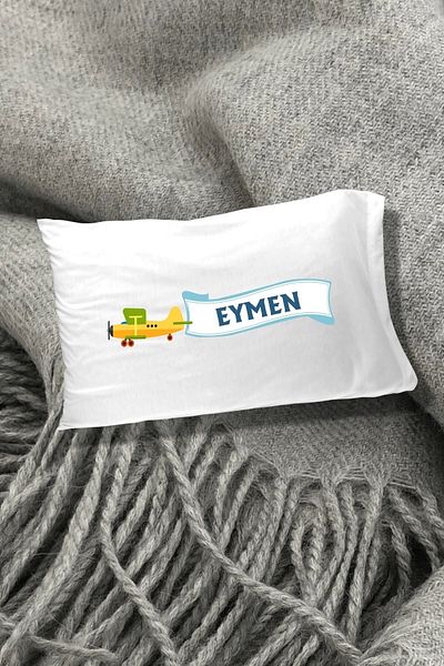Hediyenza Airplane Printed Decorative Children's Pillow Case 50x70 Cm 1 Piece - White