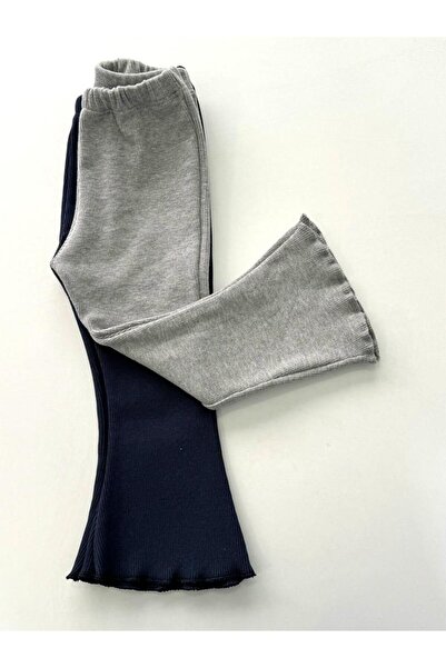 ARYA BABY 2 li Kız Bebek Triko Kaşkorse Kumaştan Geniş Fitilli Ispanyol Paça ...