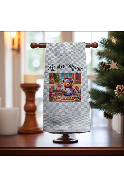 Hediyenza Sevimli Teddy Bear Mutfakta Yeni Yıl Hediye Mutfak Kurulama Bezi / Mutfak Peçetesi