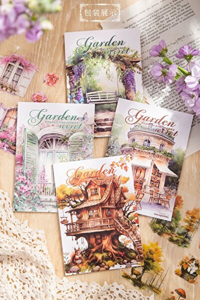 İthal U12-20 Sayfa Sticker Kitap Vintage Pencere Pet Sticker- Numara : 1