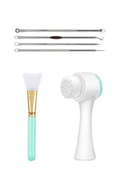 Nofella مجموعة العناية المكونة من 3 قطع؛ فرشاة تنظيف الوجه + 4 قطع كوميدون فض...