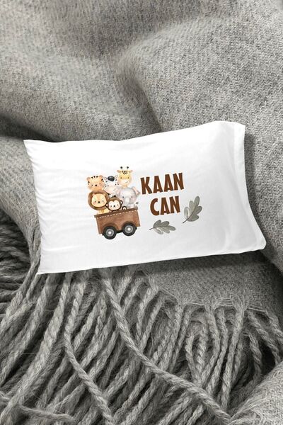 Hediyenza غطاء وسادة أطفال مزخرف مطبوع عليه حيوانات سفاري لطيفة مقاس 50 × 70 ...