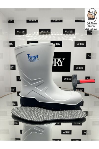 e&e Techno S4 %100 Su Geçirmez Çizme -20 Derece Soğuğa Dayanıklı Çelik Burun Ortopedik Poli Çizme 27 Cm