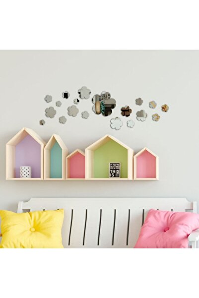 DEZ Mini Çiçekler Dekoratif Pleksi Ayna 19 Parça