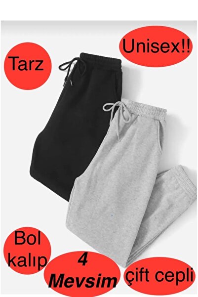 yx yustex sport Set de trening negru și gri cu picior larg elastic și supradi...