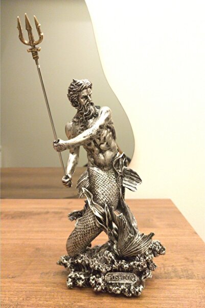 Antioch Art And Design Tasarım Poseidon Biblo 30 Cm Mitolojik Heykel Ev Dekor...