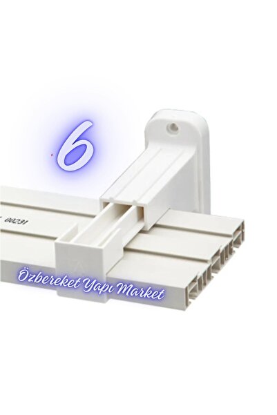özbereketyapimarket Perde Rayı Korniş L Ayak Duvara Montaj Askı Aparatı 6 Adet