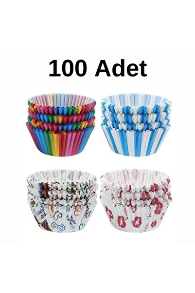 sengenegel 100 Adet Muffin Cupcake Kağıdı, Renkli Kağıt Muffin Kek Kalıbı
