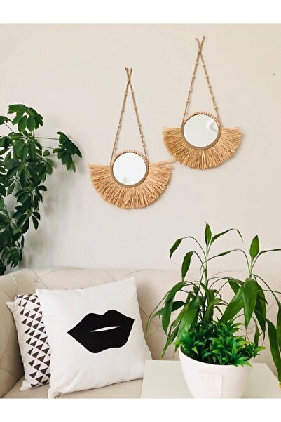 Genel Markalar Ikili Sarkıt Rafya Ayna / Bolkon Hol Antre Duvar Aynası \ Tasa...