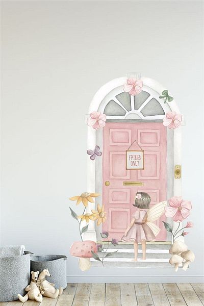 Grafikup Αυτοκόλλητο τοίχου Παιδικού Δωματίου Fairy Floral Door