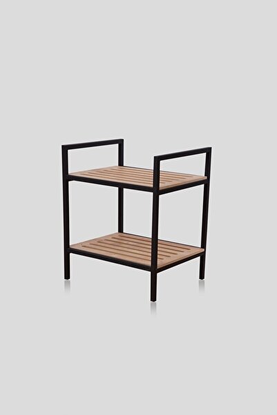 Home Metal Ahşap Dekoratif 2 li Çok Amaçlı Mini Açık Ayakkabılık