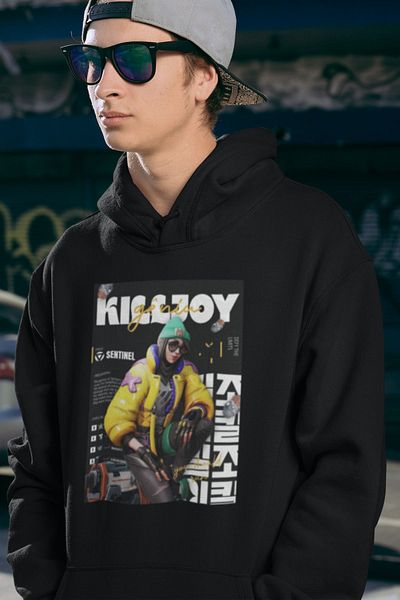 SEVBANO Unisex Oversize Sentinel Kiilljoy Printed Hoodie
