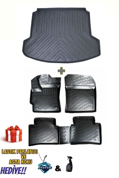 OtoTon Honda Jazz 2006 Model 3D Bagaj Havuzu ve Araca Özel Paspas Seti (HEDİY...