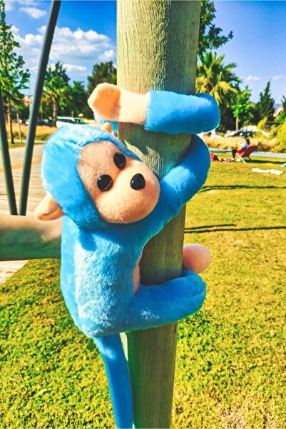 TOPROCKSTORE Sevimli Sarılan Sesli Maymun Mavi