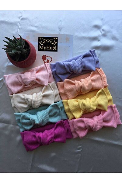 MyHubi 8-Piece Combination Handmade Ribbed Baby Girl Bandana
