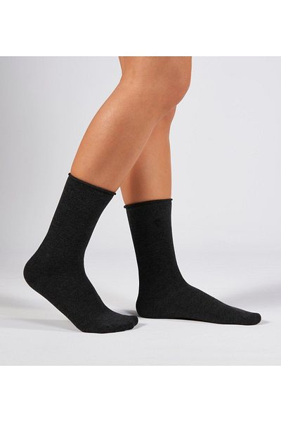 Forwena Dark Anthracite Bamboo Elastic Seamless Women's Socks