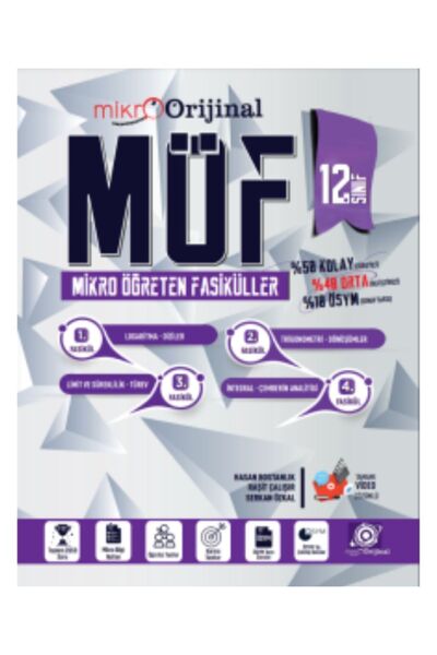 Genel Markalar Orijinal Mikro 12. Sınıf Matematik MÖF Mikro Öğreten 4 lü Fasi...