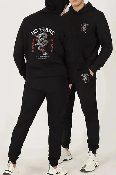 borjomi Σετ φόρμας Oversize Hooded - Φούτερ και Jogger Printed