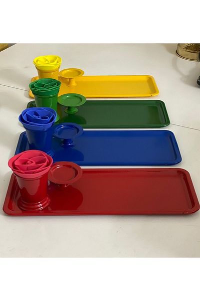 Elzem 4 COLOR SET RECTANGULAR TABLE INCLUDES ROSE BUCKET AND PASTA ROSE