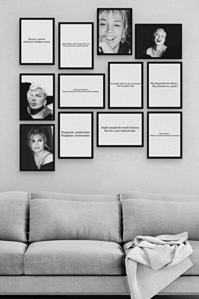 herotasarım Sezen Aksu 12 Parça Ahşap Mdf Tablo Zlltb183