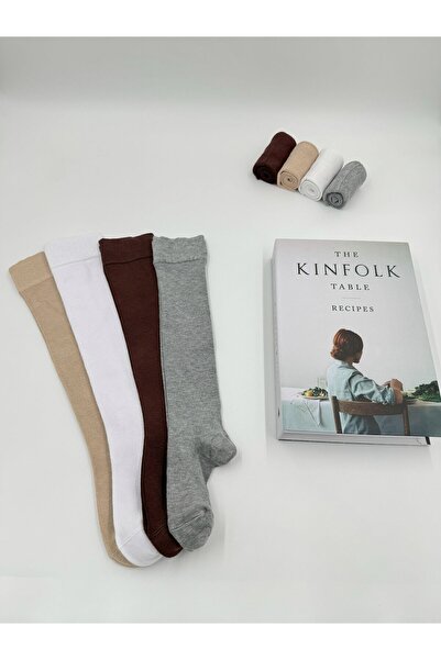 izaycollection 4 ' Adet Diz Altı Penye Bot,çizme Çorap