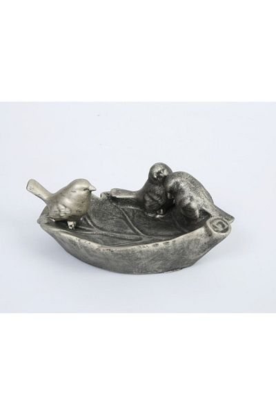 Vitale Plate with 3 Birds Silver Aged 15cm
