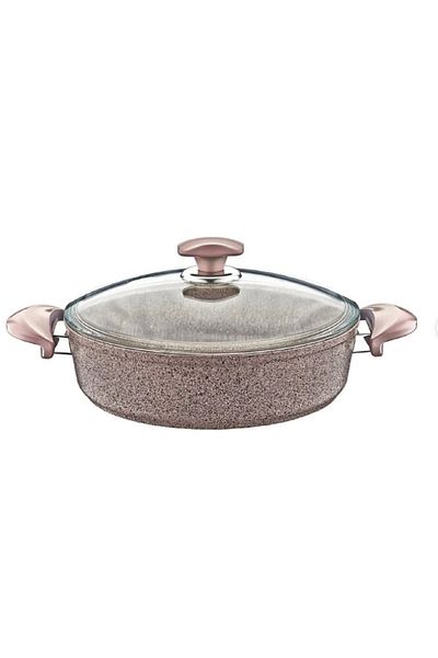 OMS PASLANMAZ Oms Oms 3310/24 K Pot - Granite Brown, 24x7.5 Cm, 2.75lt Karnıyarık