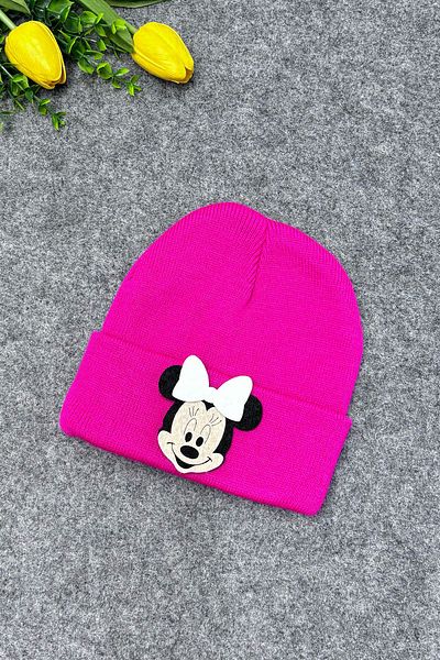 MYADA Children's Knitwear Beret with Pink Mickey Accessories