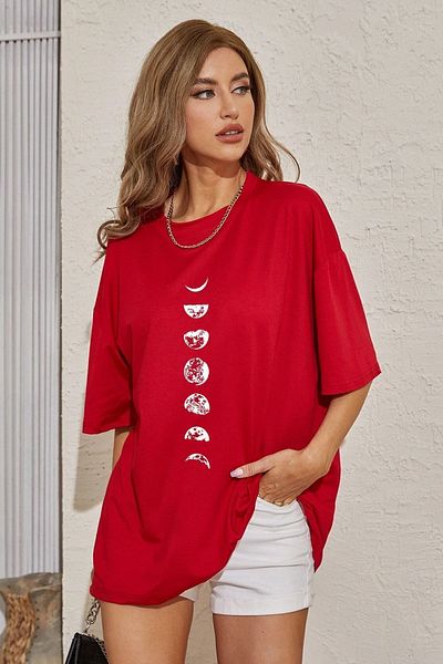 uyguntarz Unisex-T-Shirt mit Mondphasen-Aufdruck