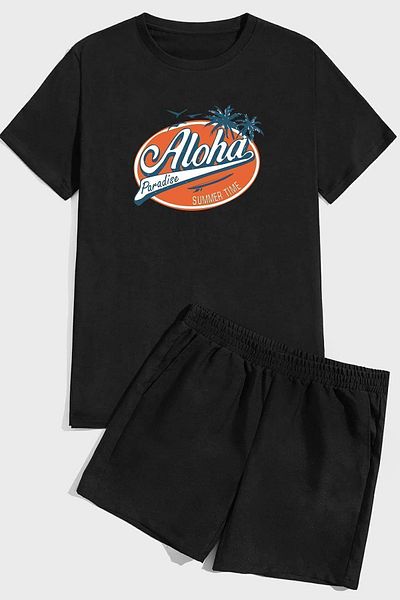 uyguntarz Σετ σορτς Aloha Print