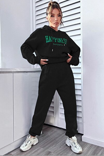 uyguntarz Bedrucktes Unisex-Trainingsanzug-Set „Happiness“.