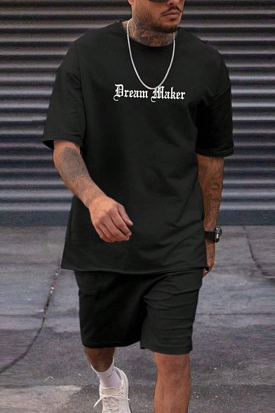 uyguntarz Σετ σορτς με στάμπα Unisex Dream Maker