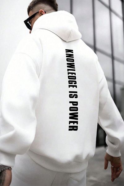 uyguntarz Το Oversize Knowledge is Power Printed Φούτερ