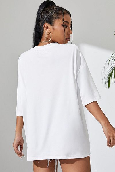 uyguntarz Unisex Another Monday Print Λεπτομερές υπερμεγέθη μπλουζάκι